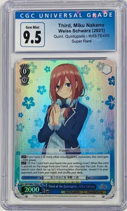 Weiss Schwarz Quintessential Quintuplets Miku Nakano SR TD Foil CGC 9.5 English - Image 1