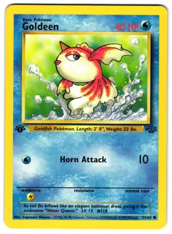 GOLDEEN 53/64 - MP - 1ST EDITION JUNGLE ENGLISH POKEMON CARD - Image 1