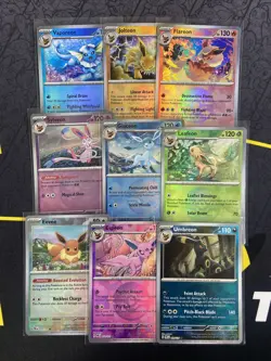 Prismatic Evolutions POKEBALL Holo Eevee Eeveelutions 9 Card Set ENGLISH NM - Image 1