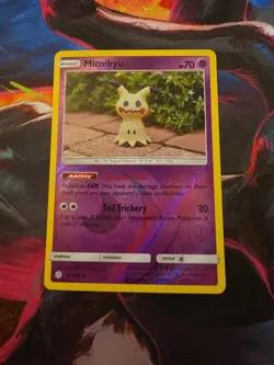 Mimikyu 97/236 Yuka Morri Clay Art Reverse Holo Cosmic Eclipse Pokemon Card - Image 1
