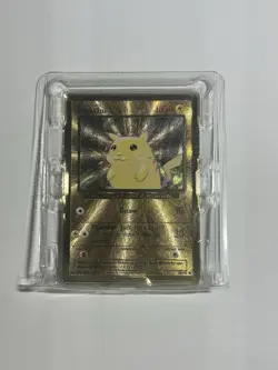 Pokemon Pikachu gold Foil Card in Protective Case - Image 1