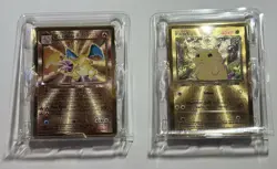Pokemon TCG celebrations gold foil Metal Charizard Pikachu Cards - Image 1