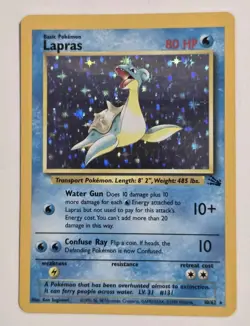Pokemon Card Lapras 10/62 Fossil Holo LP - Image 1
