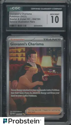 2023 POKEMON MEW EN CARD 151 S & V SIR #204/165 GIOVANNI's CHARISMA CGC 10 - Image 1