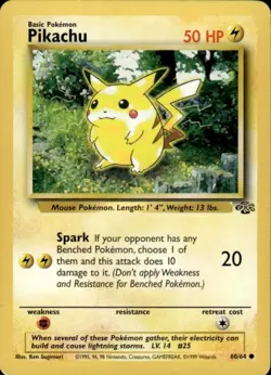 Pokemon Pikachu TCG Jungle Card 60/64 Common-CC - Image 1
