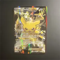 Pokemon TCG Pikachu EX Promo Full Art Holo XY124 130 HP XY Basic Card Stock - Image 1