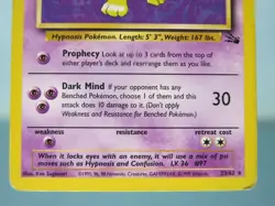 Hypno 23/62 Rare Fossil Set Wizards Pokemon Card - Lightly Played - Image 3