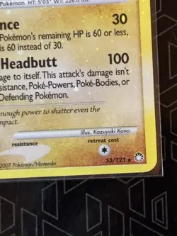 Pokemon TCG Rampardos Reverse Holo 33/123 Mysterious Treasures 2007 Card - Image 4