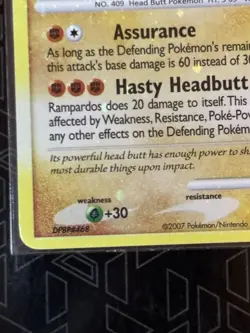 Pokemon TCG Rampardos Reverse Holo 33/123 Mysterious Treasures 2007 Card - Image 5