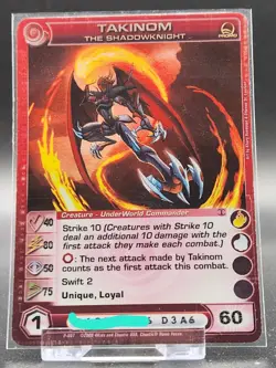 Chaotic Card : Takinom The Shadowknight PROMO CARD Roto Ultra Rare Creature - Image 1