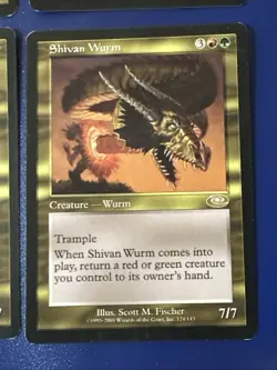 Shivan Wurm X4 Planeshift Ex/LP Condition See Pics Front Back, 1 Is Foreign - Image 2