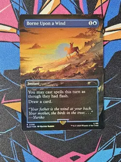 Borne Upon a Wind NM Rainbow Foil MTG Ghost of Tsushima Secret Lair Unplayed - Image 1