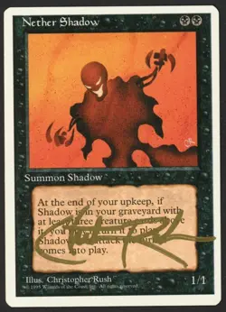 ***Nether Shadow Signed*** MTG 4th Edition Christopher Rush Magic Kid Icarus - Image 1