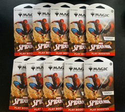 MTG Magic The Gathering Spider-Man TCG Marvel Sleeved Booster Pack Lot of 10 - Image 1