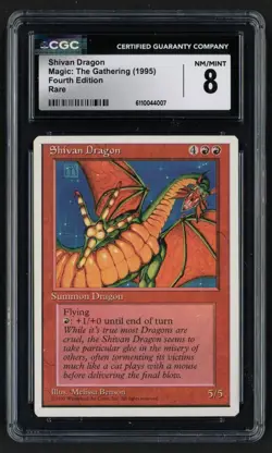 ***CGC 8 Shivan Dragon*** MTG 4th Edition Magic Kid Icarus - Image 1