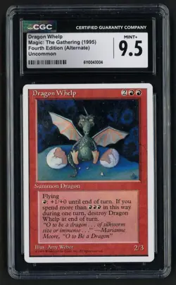 ***CGC 9.5 Dragon Whelp*** MTG Alternate 4th Edition Magic Kid Icarus - Image 1