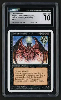 ***CGC 10 Lord of the Pit*** MTG Alternate 4th Edition Magic Kid Icarus - Image 1