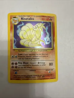 Ninetales Holo Unlimited Rare Pokemon TCG Card 12/102 Base Set LP/MP Vintage - Image 5