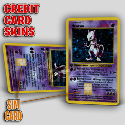 1999 Pokemon: Mewtwo, First Edition | Credit Card Sticker/Skin | 2 Pack - Image 1