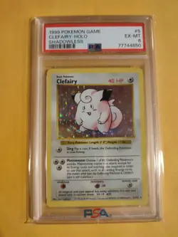 1999 Pokemon Base Set Clefairy Holo (#5) - Shadowless, PSA 6 EX-MT - Image 1