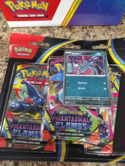 LOT OF 10 TCG PHANTASMAL FLAMES POKEMON SEALED 3-PACK BLISTERS IN DISPLAY BOX! - Image 4