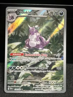 Pokemon TCG Nidoking Scarlet and Violet 151 Illustration Rare Card 174/165 - Image 1