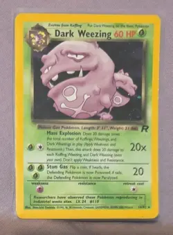 Dark Weezing 14/82 Team Rocket Holo Rare Vintage WOTC Pokemon Card - Image 1