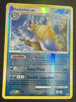 Pokemon TCG Blastoise Reverse Holo Card LV. 60 2/127 Platinum - Image 1