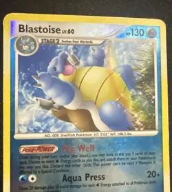 Pokemon TCG Blastoise Reverse Holo Card LV. 60 2/127 Platinum - Image 3