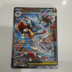 Pokemon Mega Lucario EX Full Art Holo 179/132 Me01 Special Illustration Rare - Image 4