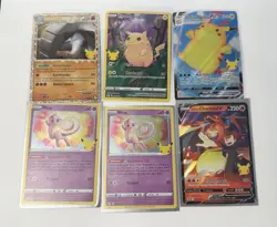 Pokemon Celebrations 25th Anniversary Lot (6) Charizard, Mew, Pikachu, Donphan - Image 1
