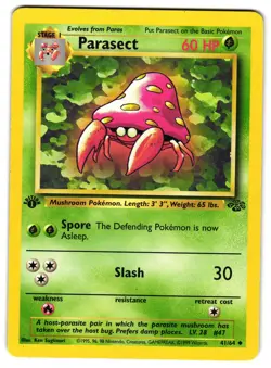 PARASECT 41/64 - LP - 1ST EDITION JUNGLE ENGLISH POKEMON CARD - Image 1