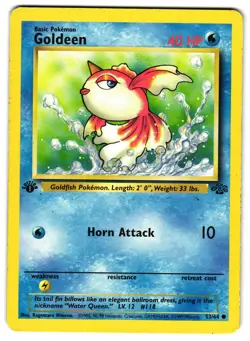 GOLDEEN 53/64 - MP - 1ST EDITION JUNGLE ENGLISH POKEMON CARD - Image 1