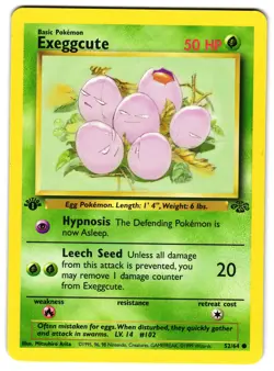 EXEGGCUTE 52/64 - LP - 1ST EDITION JUNGLE ENGLISH POKEMON CARD - Image 1