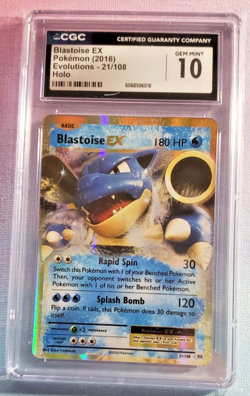 2016 Pokemon XY Evolutions Blastoise EX 21/108 CGC 10 - Image 1