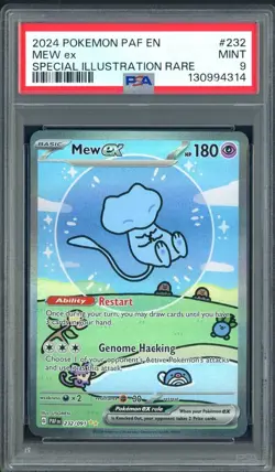 2024 Pokemon PAF EN Special Illustration Rare #232 Mew ex PSA 9 MINT - Image 1