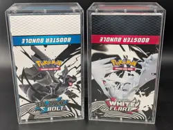 2x Pokemon Black Bolt White Flare Sealed Booster Bundle Display Case W/Acrylic - Image 1