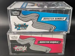 2x Pokemon Black Bolt White Flare Sealed Booster Bundle Display Case W/Acrylic - Image 4