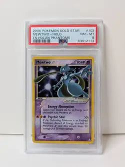 Mewtwo Gold Star Pokemon 2006 Holo EX Holon Phantoms English 103/110 PSA 8 - Image 1