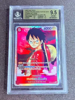 2022 One Piece MONKEY.D.LUFFY BGS 9.5 SUPER PRE-RELEASE ST01-012 STRAW HAT - Image 1