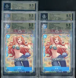 LOT (5) BGS 9.5 One Piece TCG Mini-tin V2 Nami P-112 Asia Exclusive Promo 2025 - Image 1