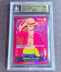 2022 One Piece Monkey.D.Luffy Super Pre-Release ST01-001 BGS 10 Pristine - Image 1