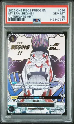 2025 ONE PIECE PREMIUM BOOSTER ALTERNATE ART #096 MY ERA...BEGINS!! PSA 10 - Image 1