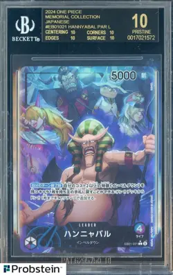 2024 One Piece Memorial Collection Japanese #021 Hannyabal BGS 10 BLACK LABEL - Image 1