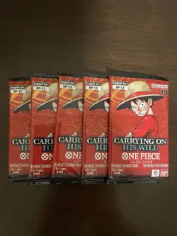 One Piece Carrying On His Will OP-13 Five 5 Booster Packs Lot English A - Image 1