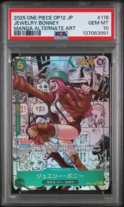 2025 ONE PIECE JPN LEGACY OF THE MASTER MANGA ALT ART #118 JEWELRY BONNEY PSA 10 - Image 1