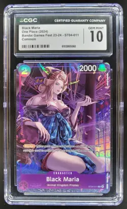 2024 ONE PIECE CCG BLACK MARIA BANDAI GAMES FEST ST04-011 CGC 10 RC7 - Image 1
