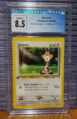 Sentret 71/111 1st Edition CGC 8.5 Neo Genesis Graded Pokemon Card NM/Mint+ Slab - Image 1