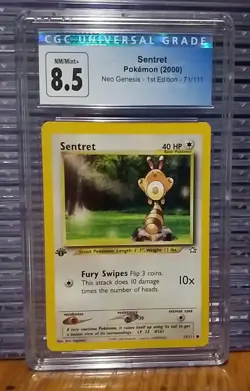 Sentret 71/111 1st Edition CGC 8.5 Neo Genesis Graded Pokemon Card NM/Mint+ Slab - Image 2