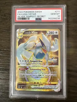 2022 Pokemon SWSH Lugia VSTAR #211 Silver Tempest Card Gem MT PSA 10 - Image 1
